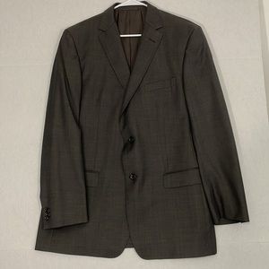 Z Zegna Wool Blazer Jacket, Lined, 2 Button, Brown, 52R EU, 42R US